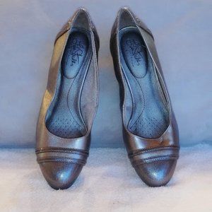HOST PICK !!! Silver Wedge Shoes Size 9.5 NWOT